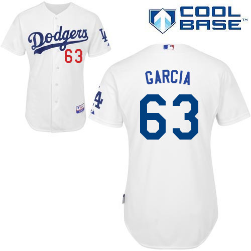 Yimi Garcia #63 mlb Jersey-L A Dodgers Women's Authentic Home White Cool Base Baseball Jersey